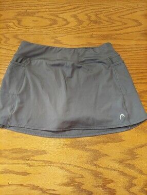Head Women’s Gray Athletic Skort with Pockets Golf Tennis Sz L